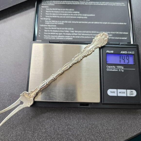 Antique Whiting Fork Sterling Silver Ornate Olive Pickle Seafood Oyster S CT36E - Picture 11 of 11